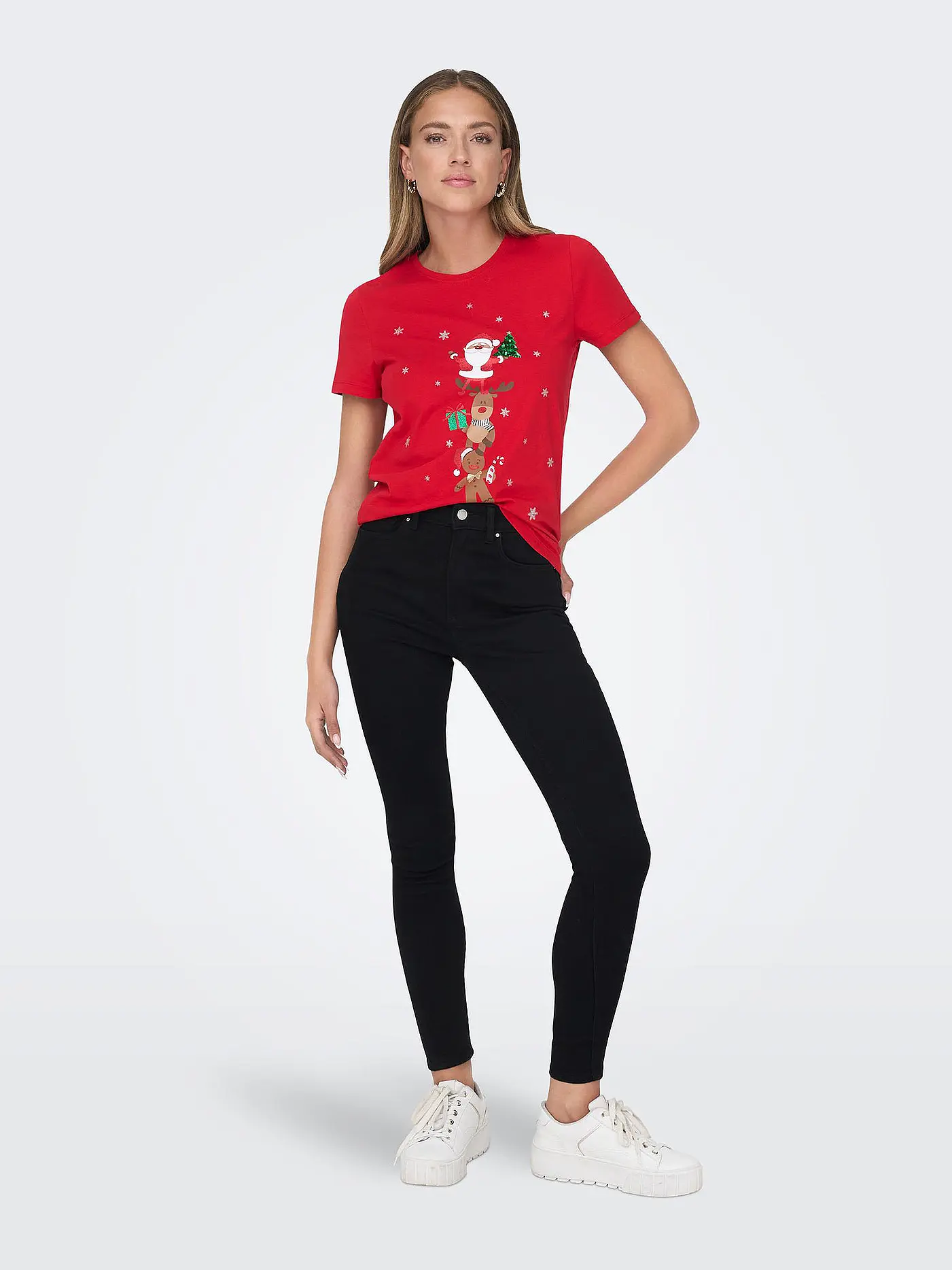 ONLY | T-Shirt ONLYRSA CHRISTMAS | rot